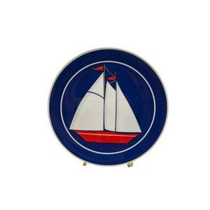 Vintage Curzon Nautical Sailboat Coastal Sea Beach Decor Plate Ocean Boat FLAW